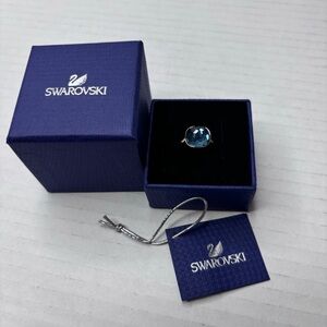 New SWAROVSKI Tanzanite Crystal Pave Dot Ring Size 8